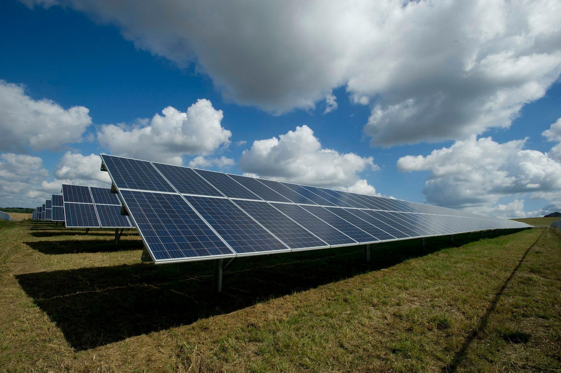 Utility-scale solar panel installation